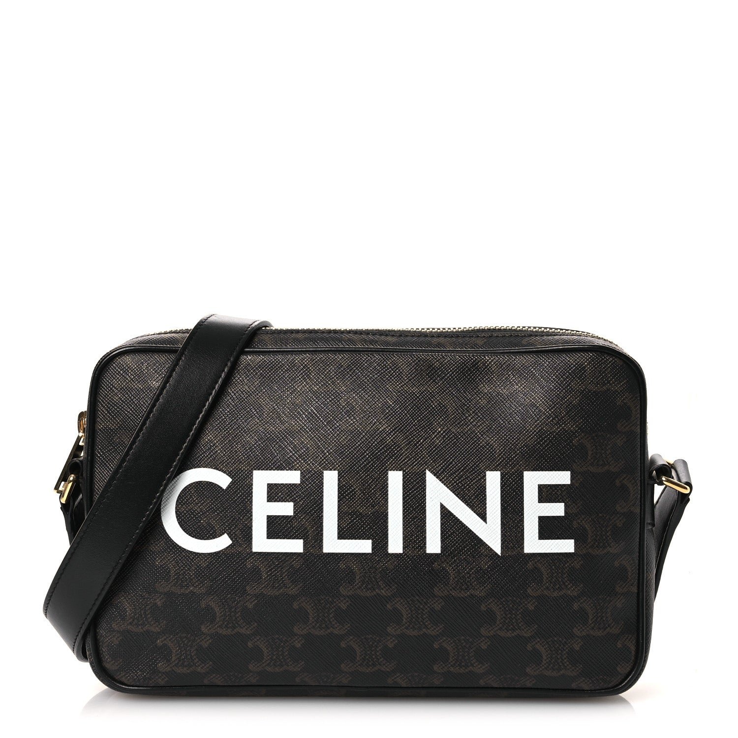 Celine Triomphe Canvas Medium Messenger Bag Black