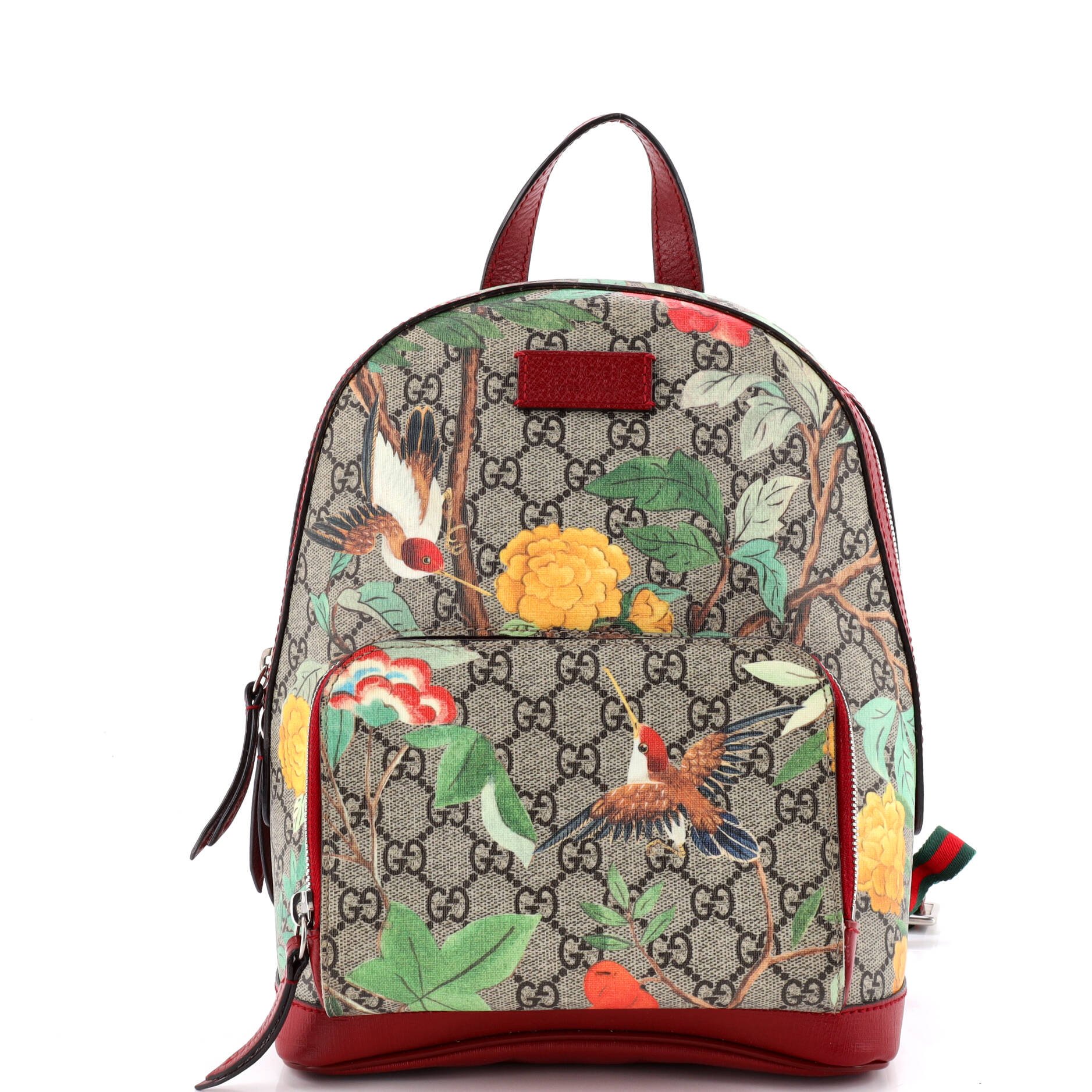 Zip Pocket Backpack Tian Print GG Coated Canvas Small