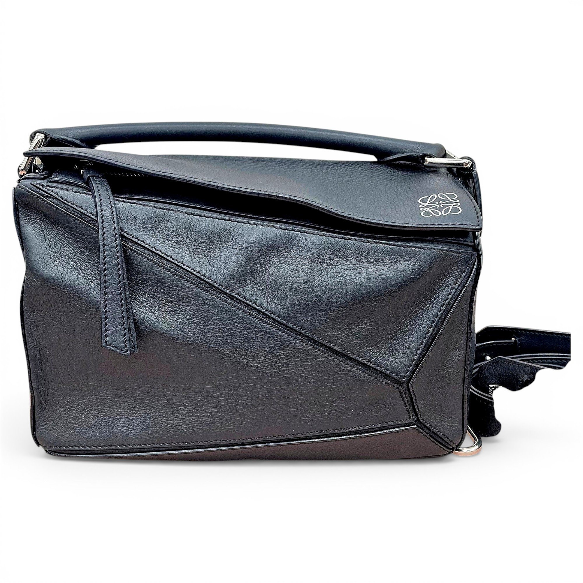 Puzzle leather handbag