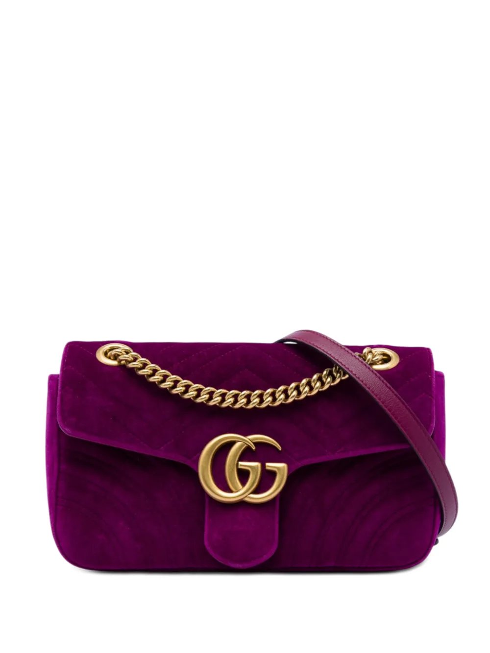 2016-2026 Medium GG Marmont Matelasse Velvet shoulder bag