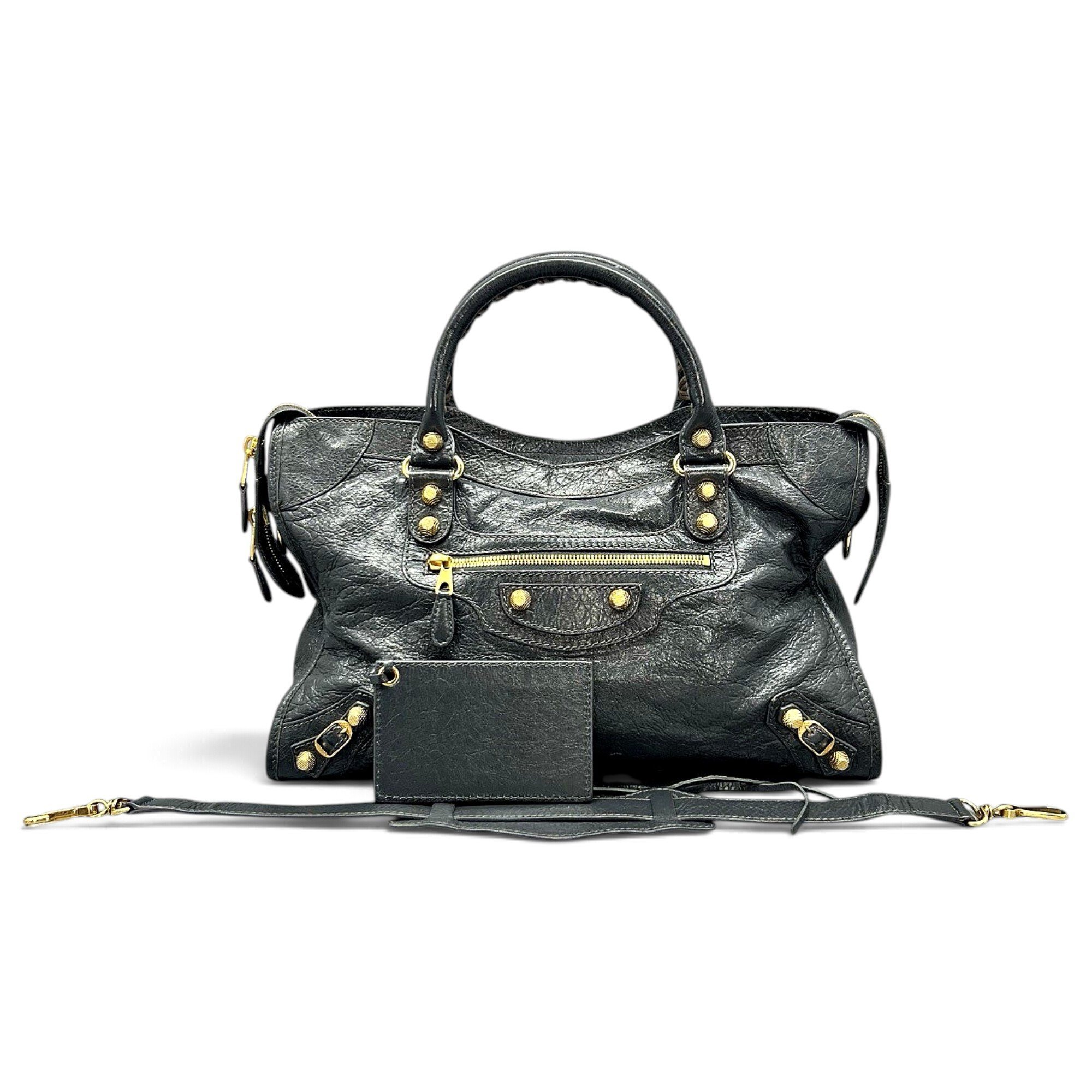 City leather handbag