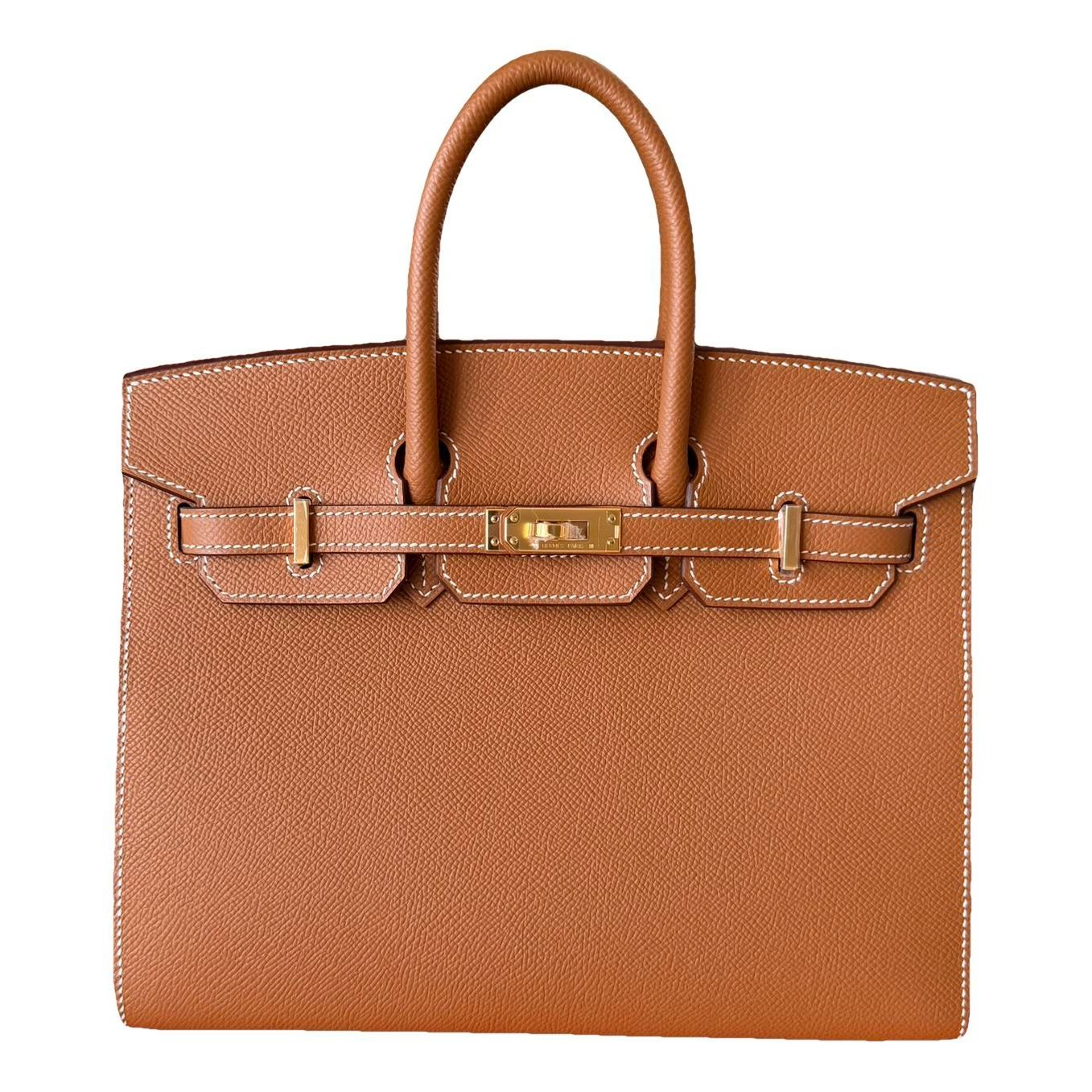 Hermes Birkin 25 Handbag Gold Epsom Leather