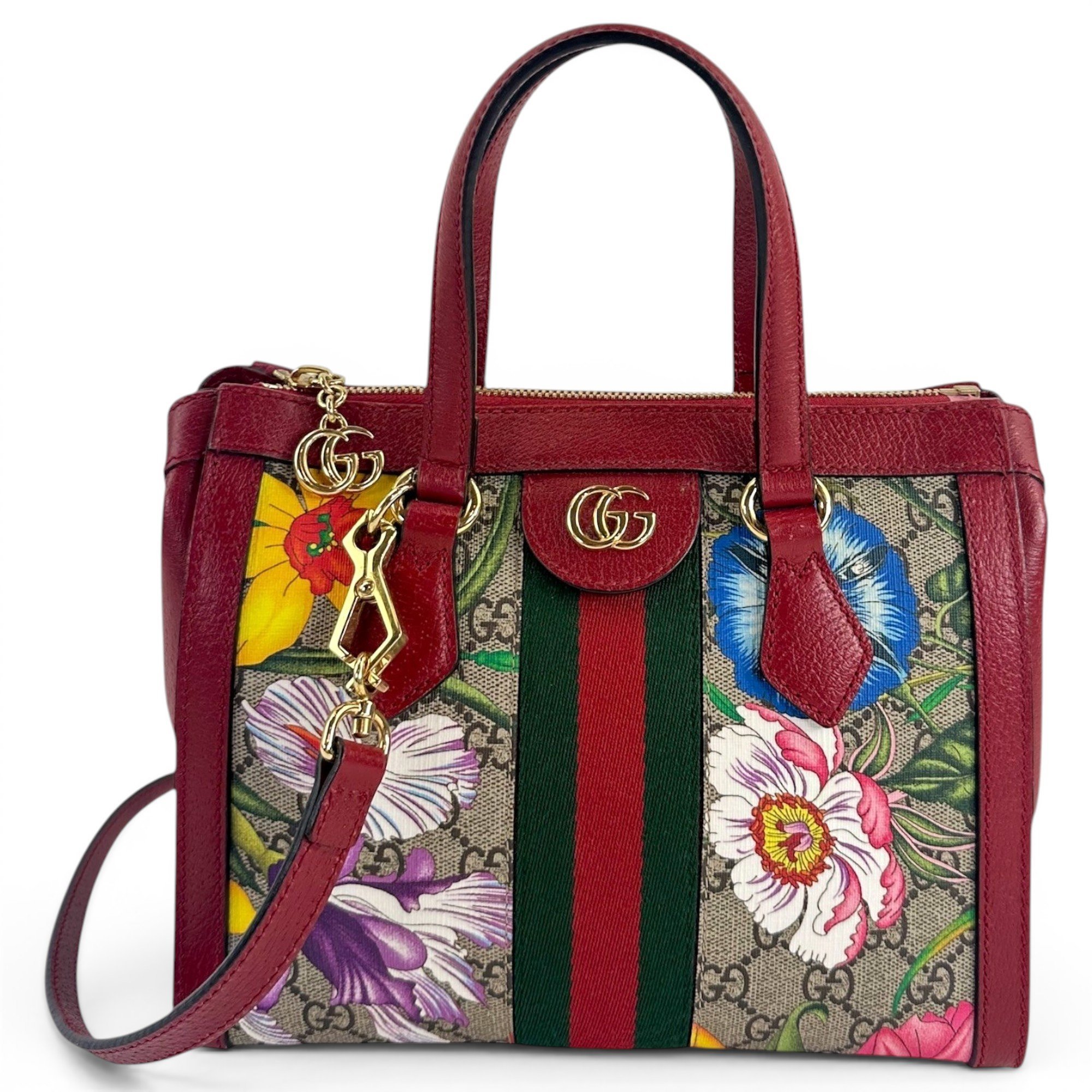 Ophidia Top Handle leather handbag