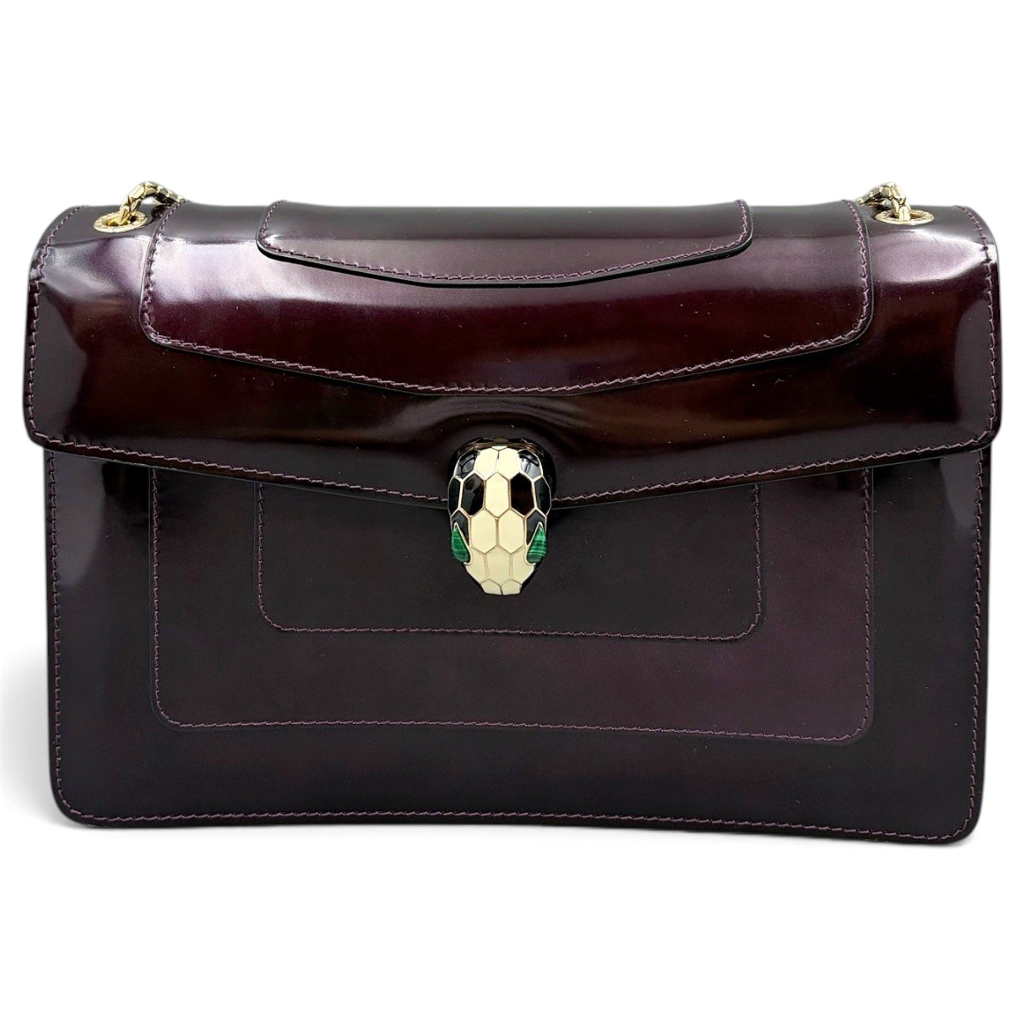 Serpenti patent leather handbag