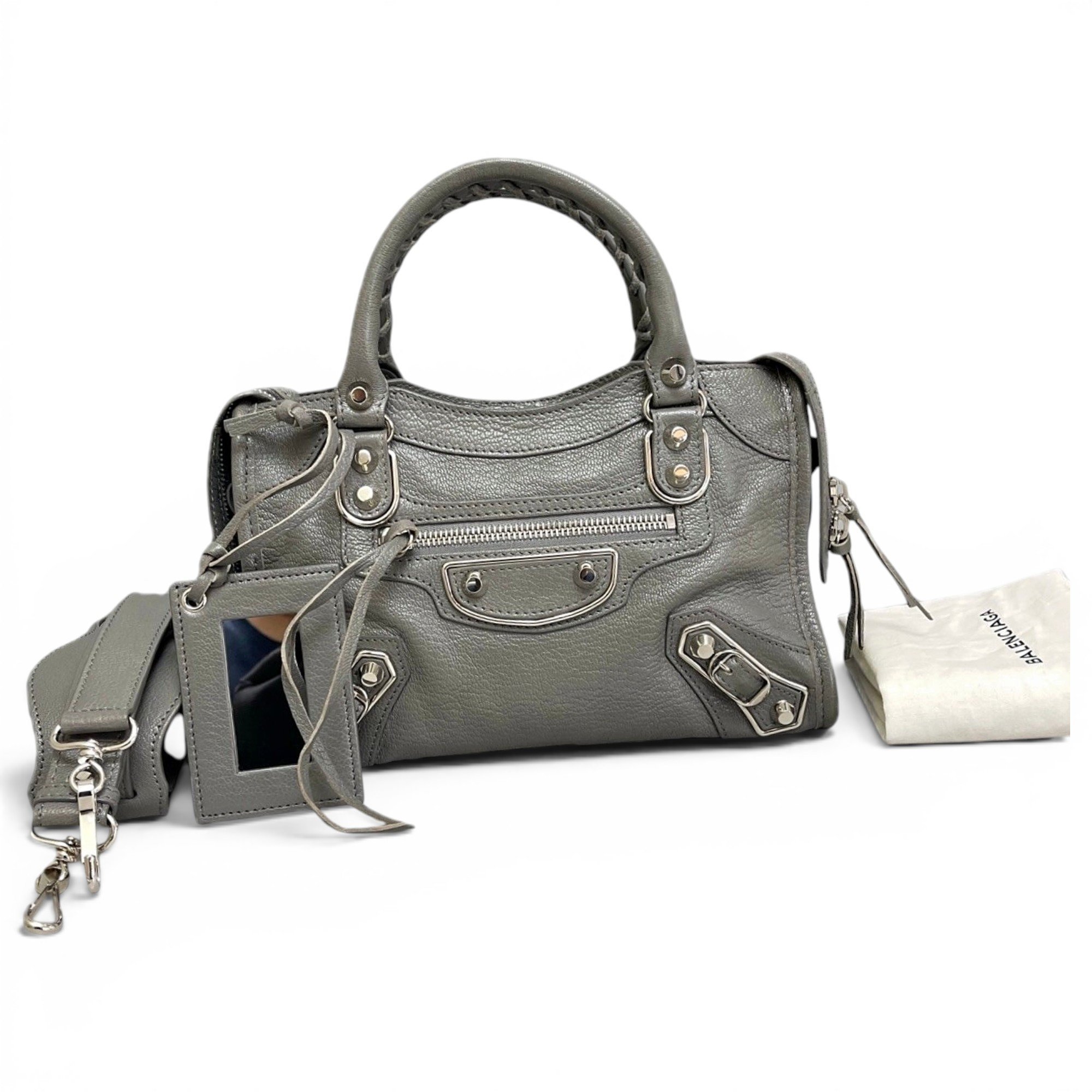 City leather handbag