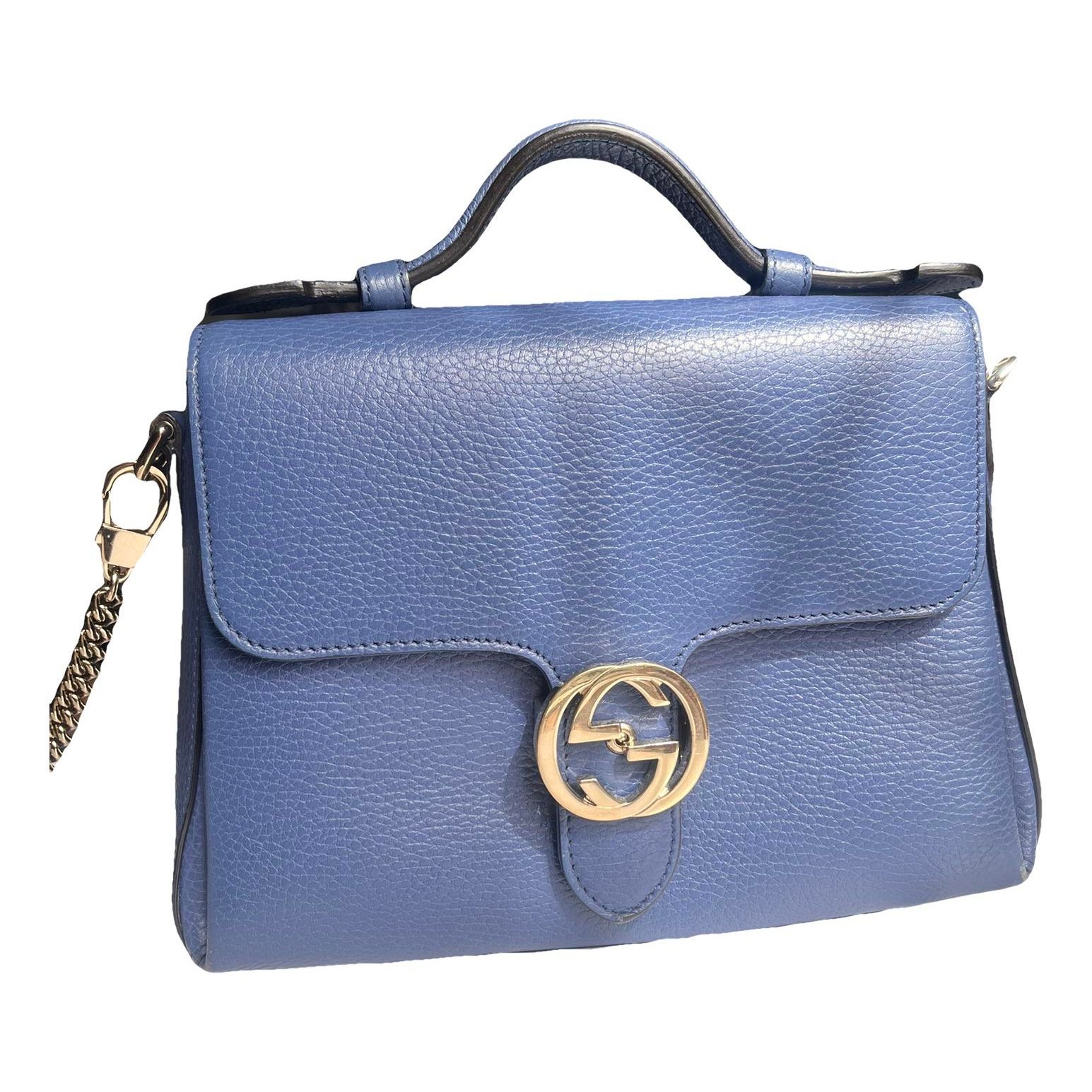 Interlocking leather crossbody bag