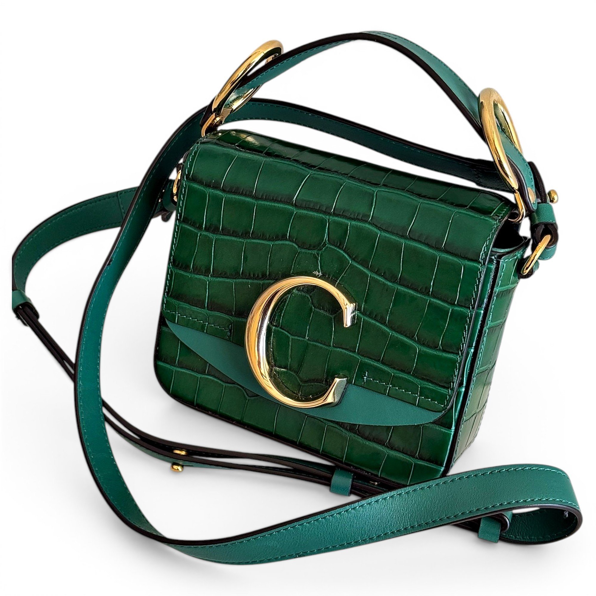 C leather crossbody bag