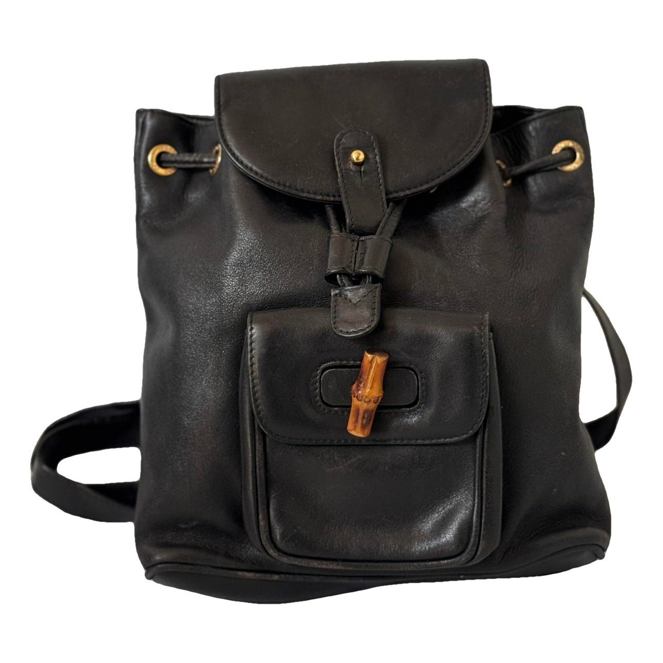 Bamboo Tassel Oval leather backpack