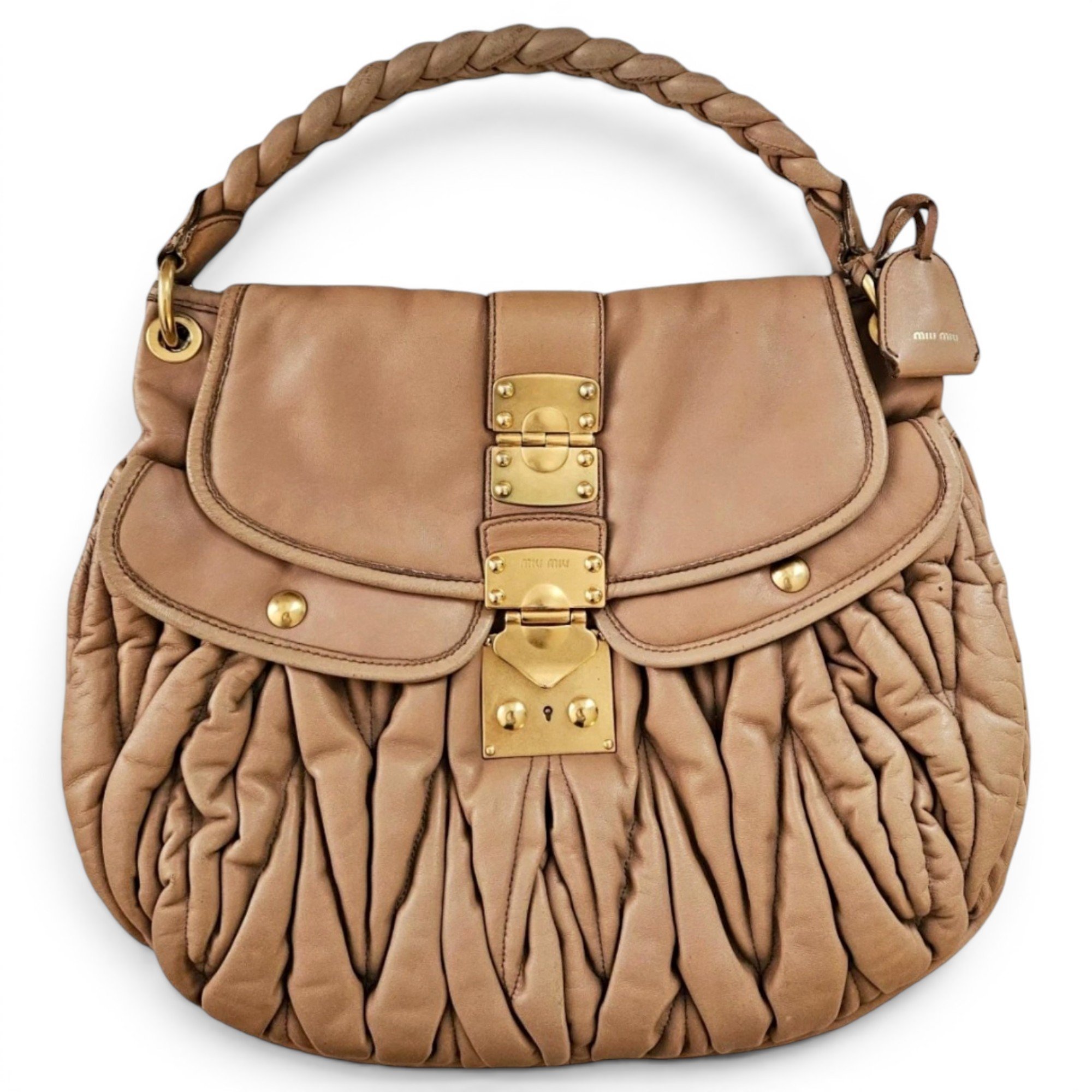Coffer leather handbag