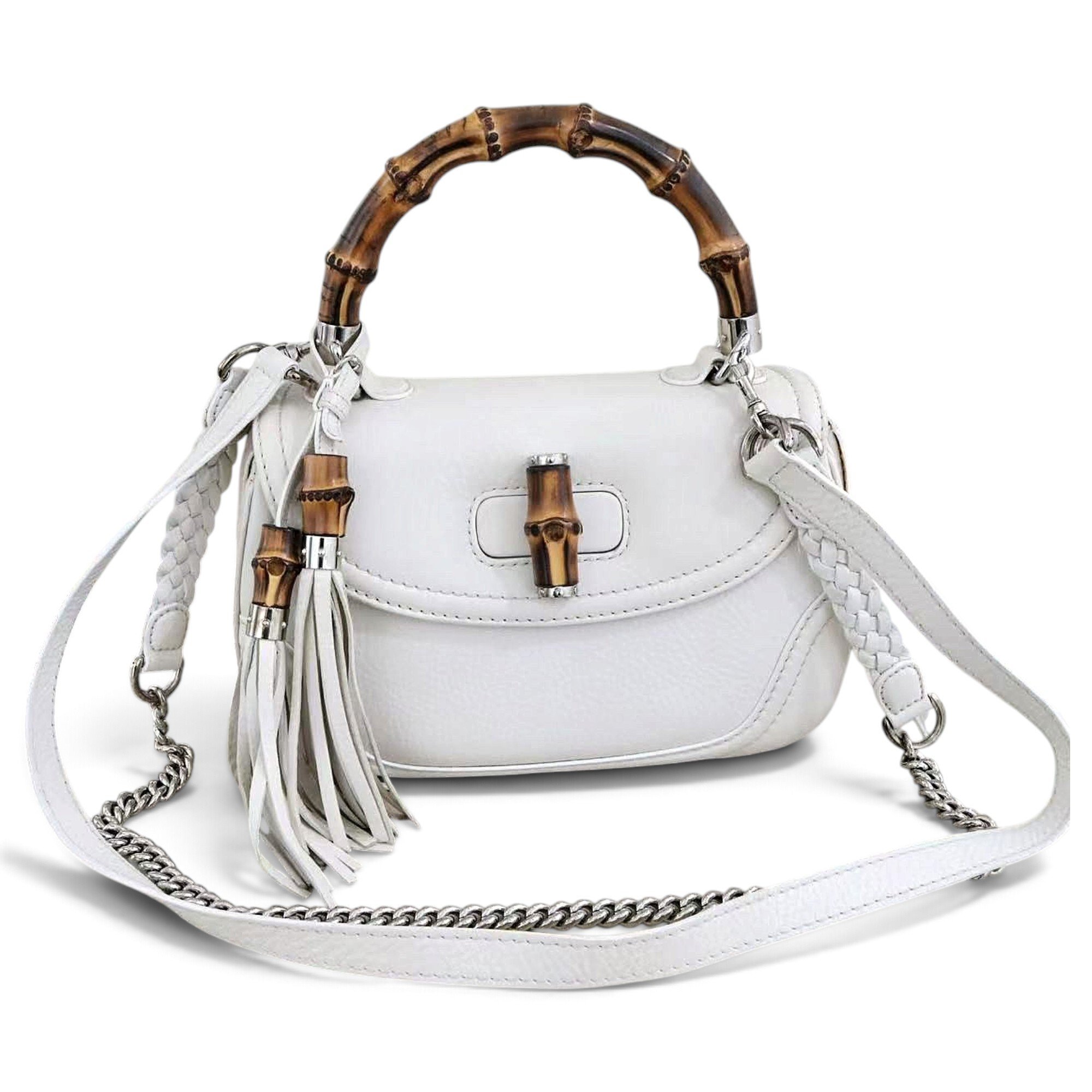 Gucci Convertible Bamboo Top Handle leather handbag