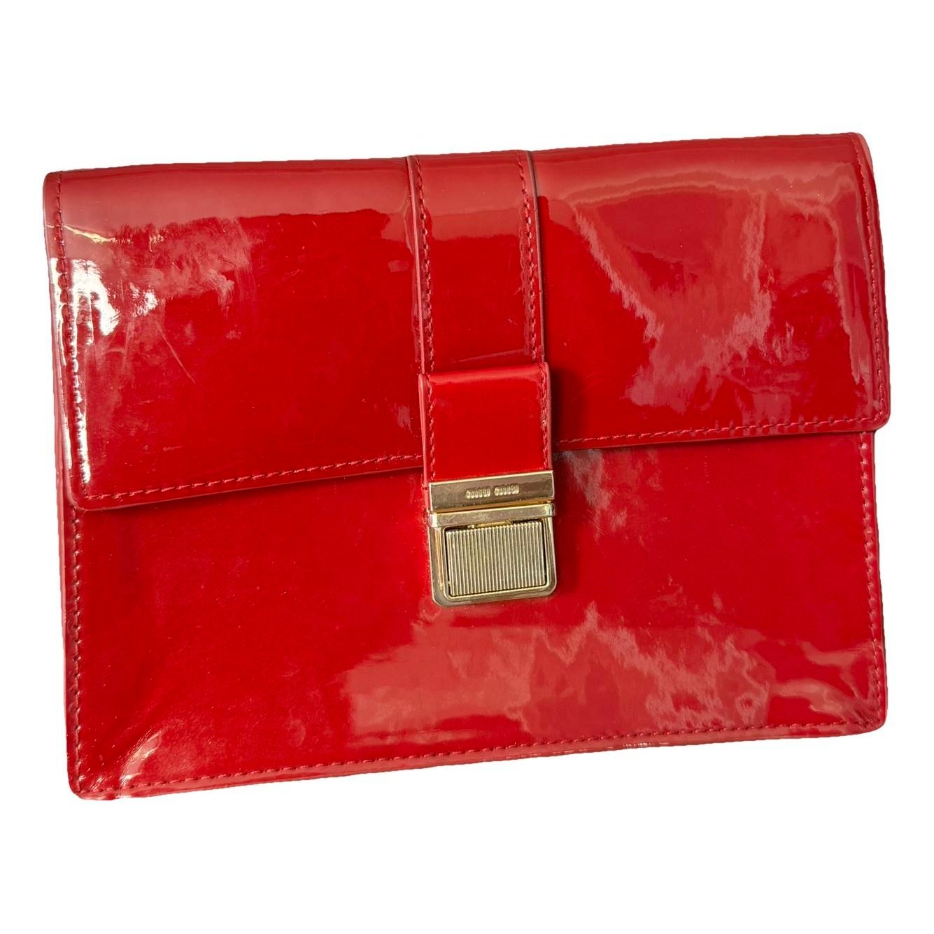 Patent leather clutch bag