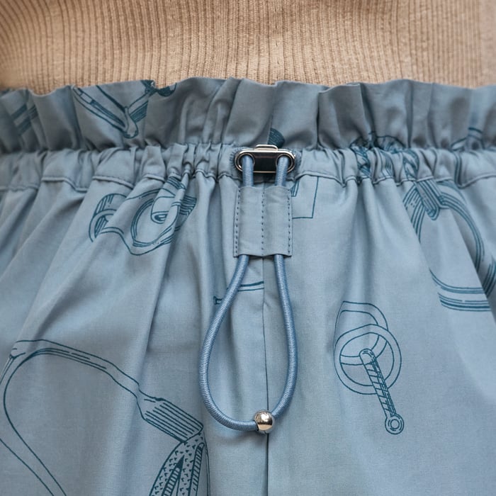 Bleu Adriatique "Cahier Du Colporteur" Shorts With Elastic Waist