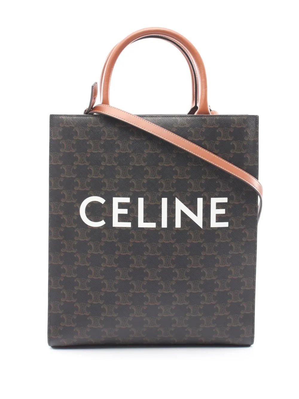 Celine 2010-2026 Small Triomphe Coated Canvas Vertical Cabas Tote satchel