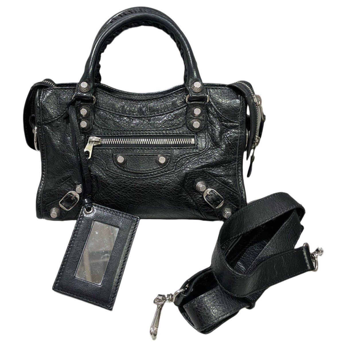 City leather handbag