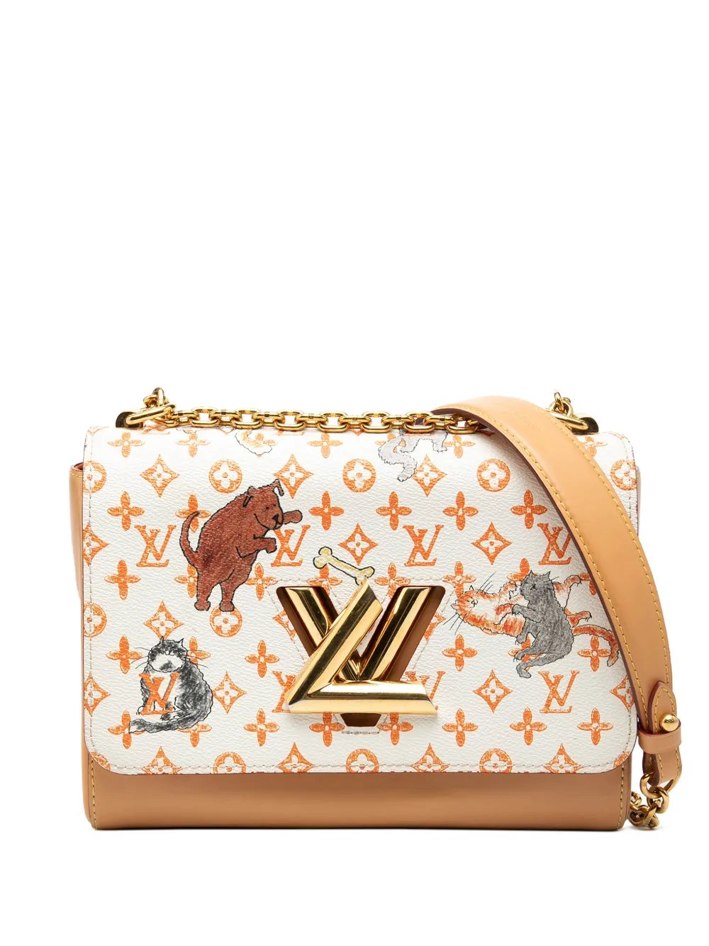 Louis Vuitton 2018 Grace Coddington Monogram Catogram Twist MM crossbody bag