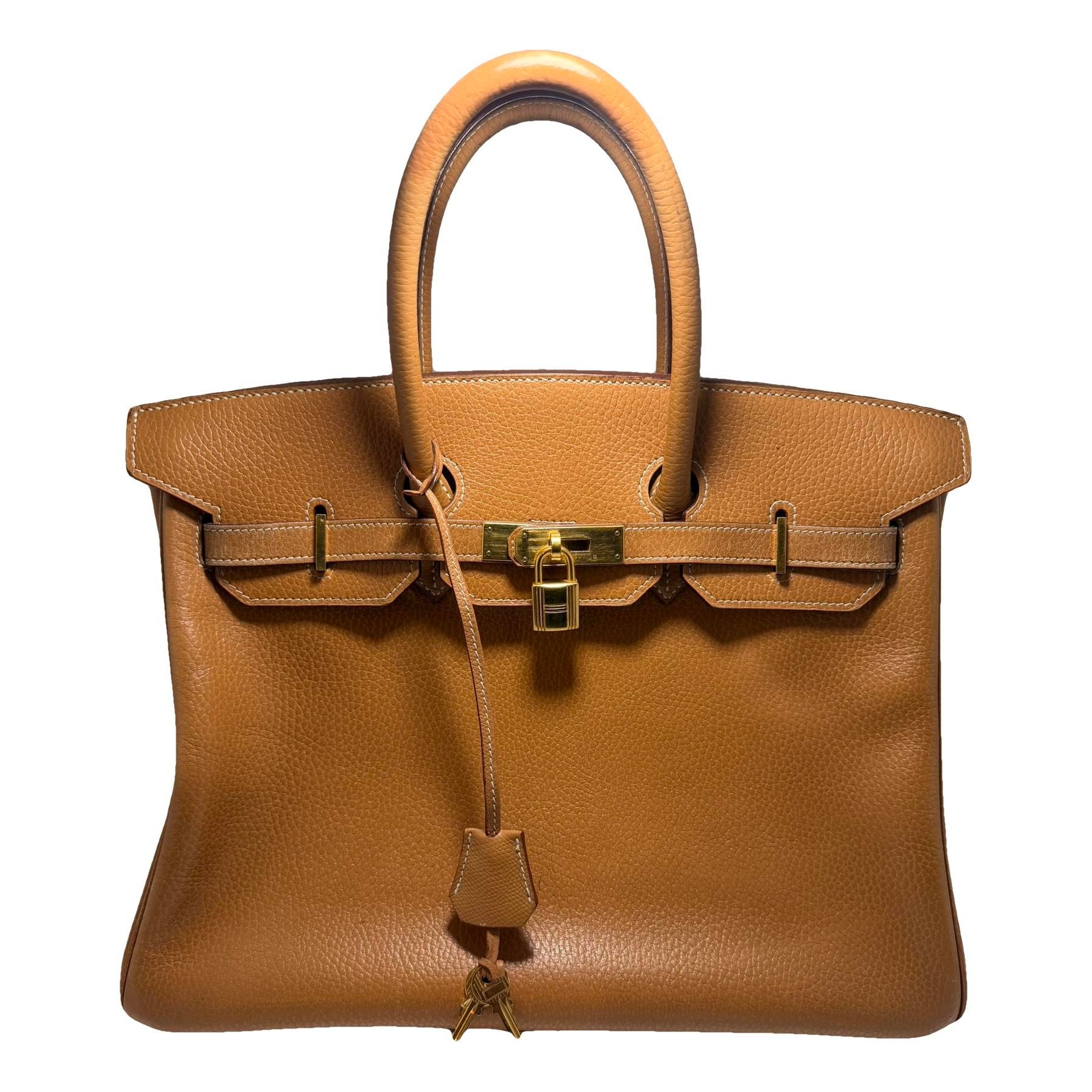 Hermes Birkin 35 Handbag Gold Togo Leather