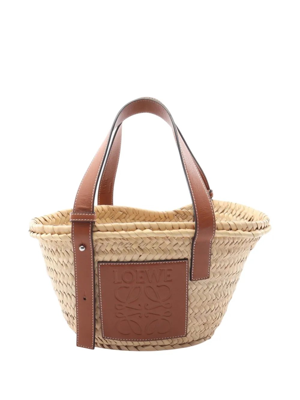 2017-2018 Small Raffia Anagram Basket tote bag