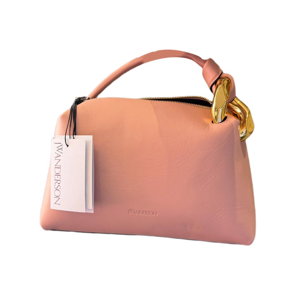 Chain leather handbag