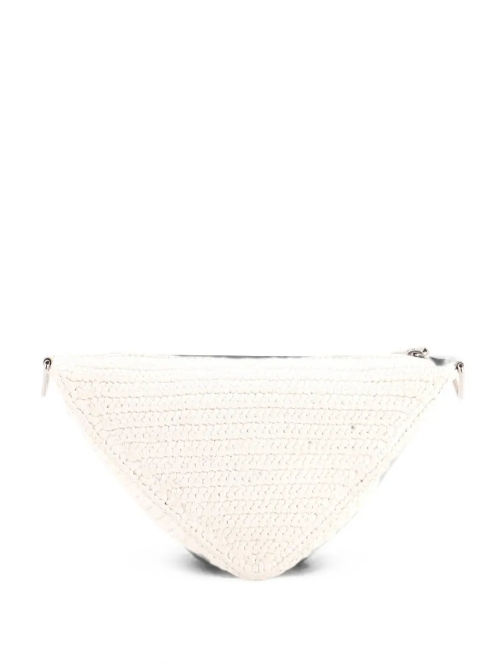Triangle Logo Zip Crochet Raffia Small crossbody bag