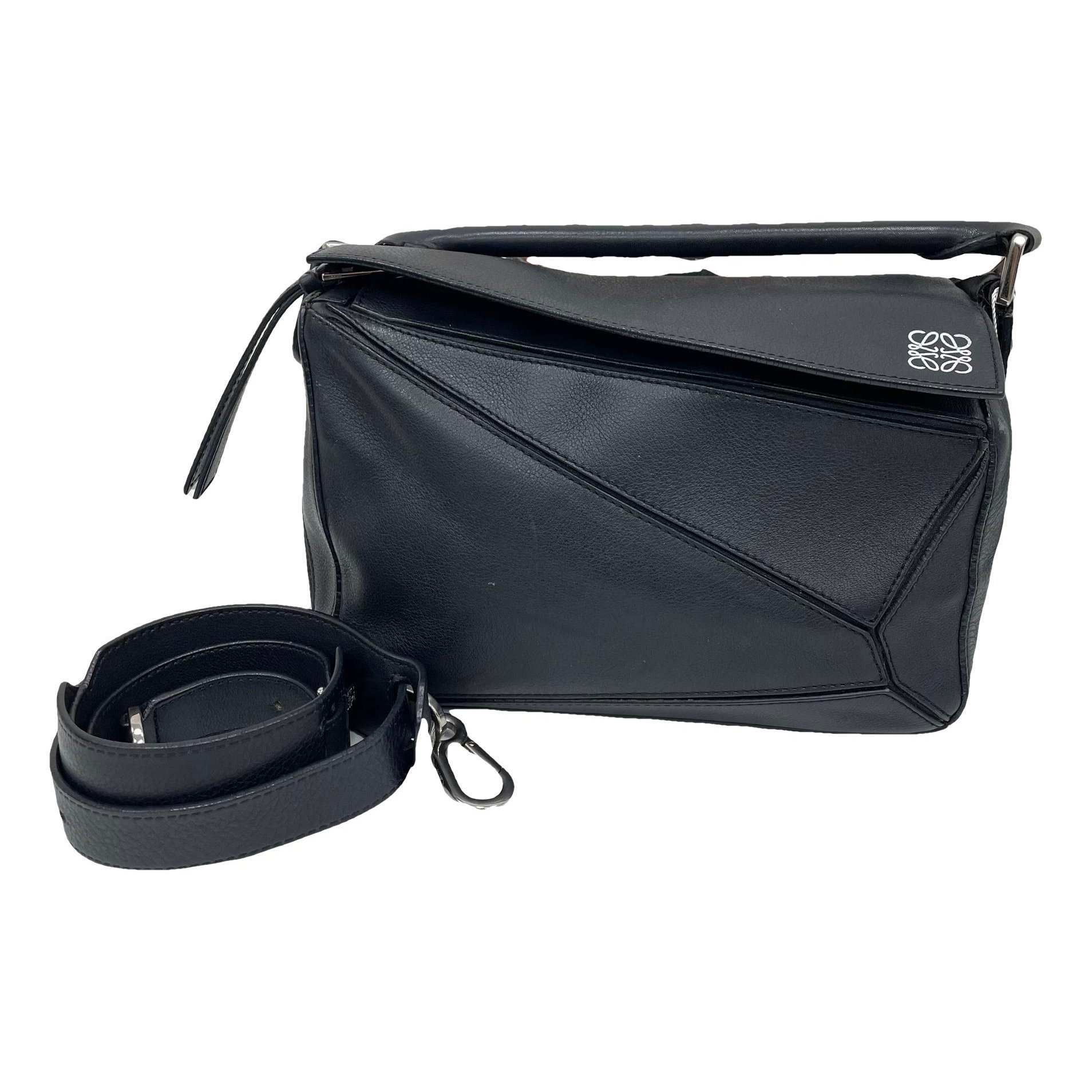 Puzzle leather handbag