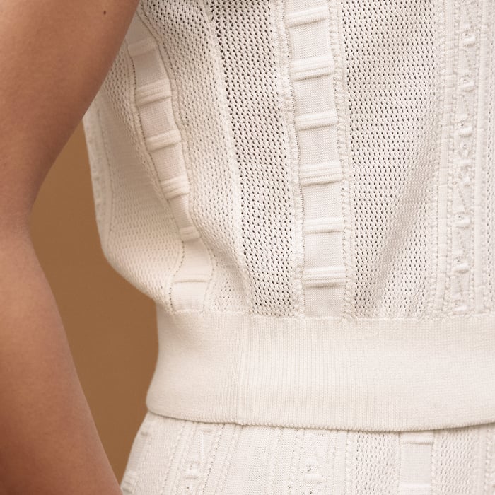 Blanc Céramique Short-sleeve Sweater