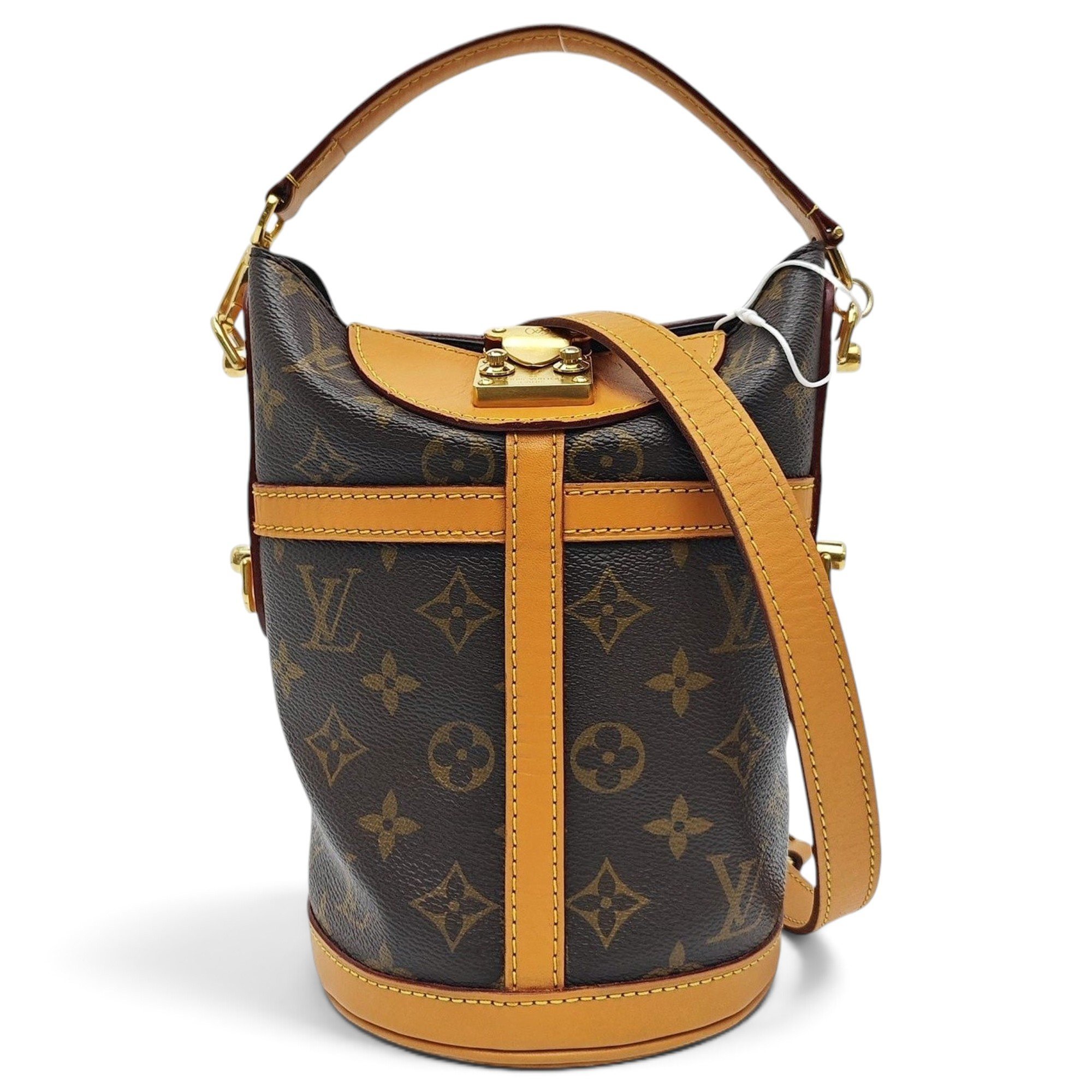 Duffle leather handbag