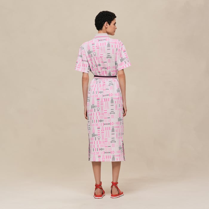 Gris Pierre De Lune "Bride a Bloc" Zipped Polo Dress