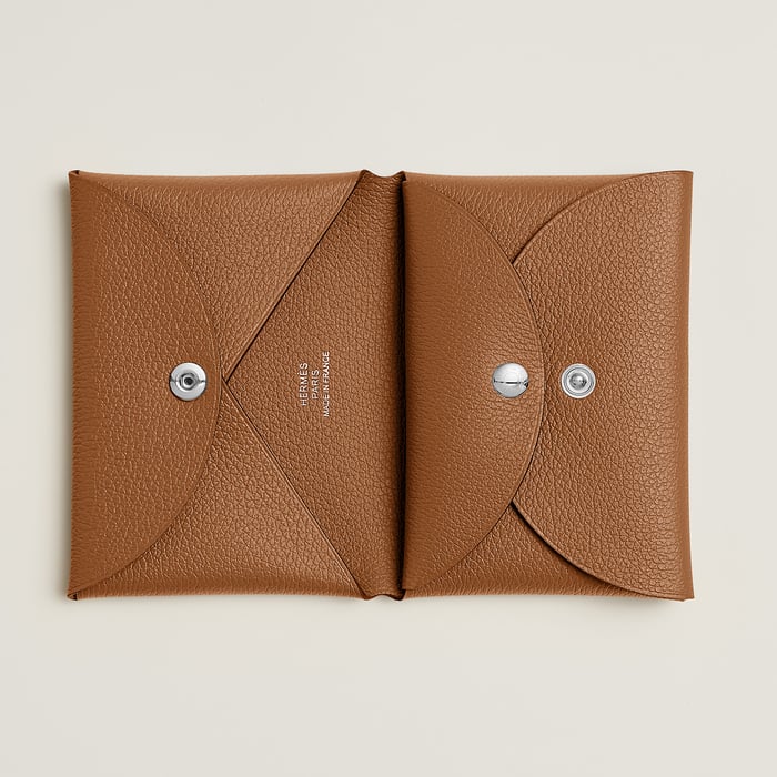 Gold Calvi Duo Compact Card Holder