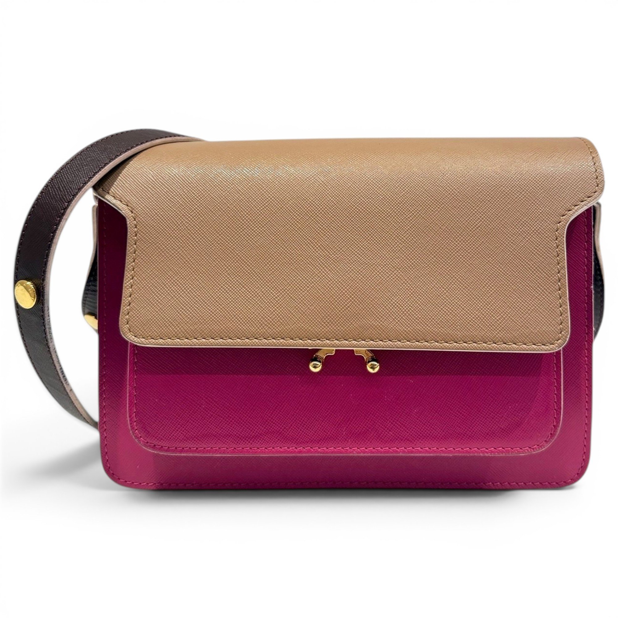 Trunk leather handbag