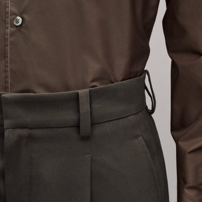 Kaki Pleated Palerme Pants