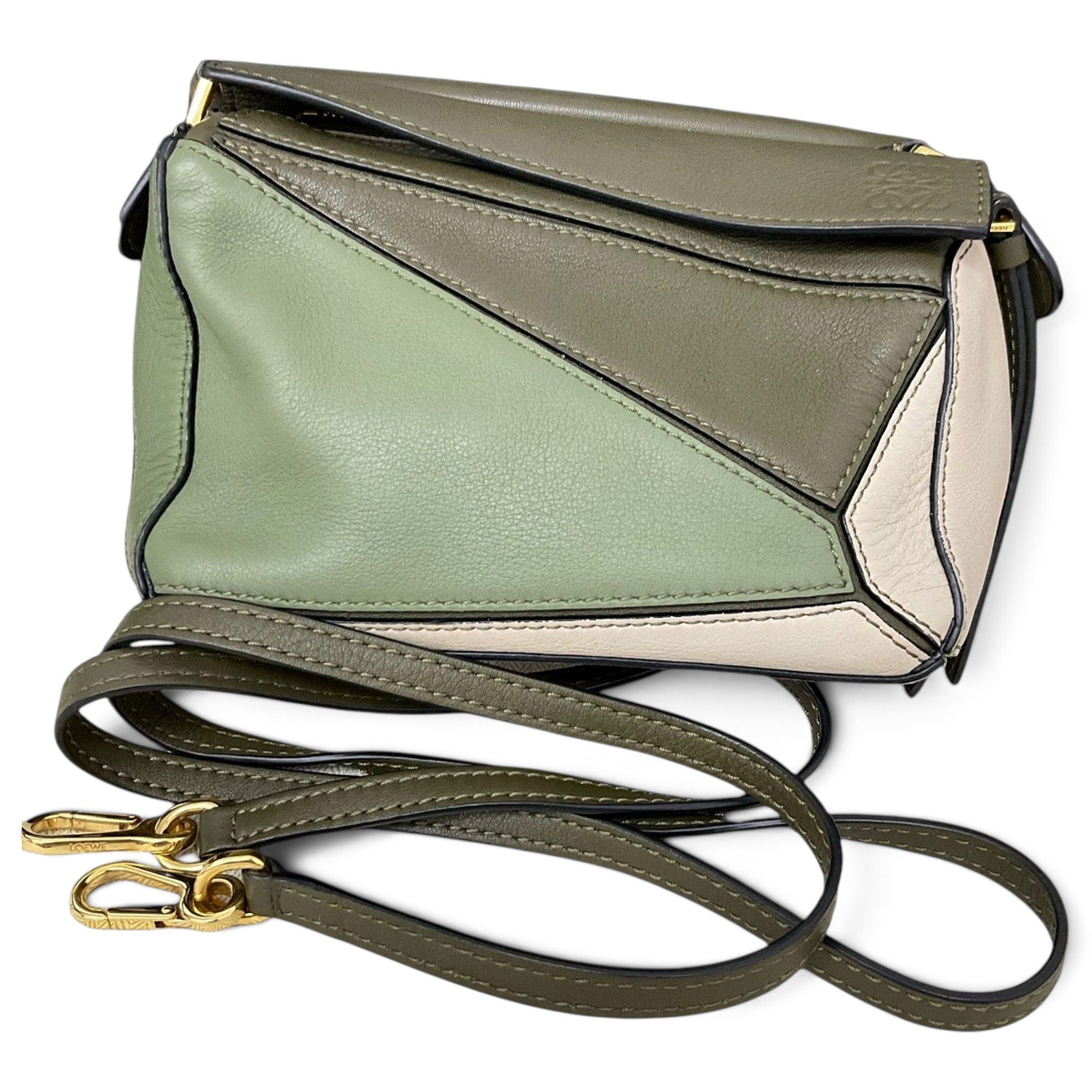 Puzzle leather crossbody bag