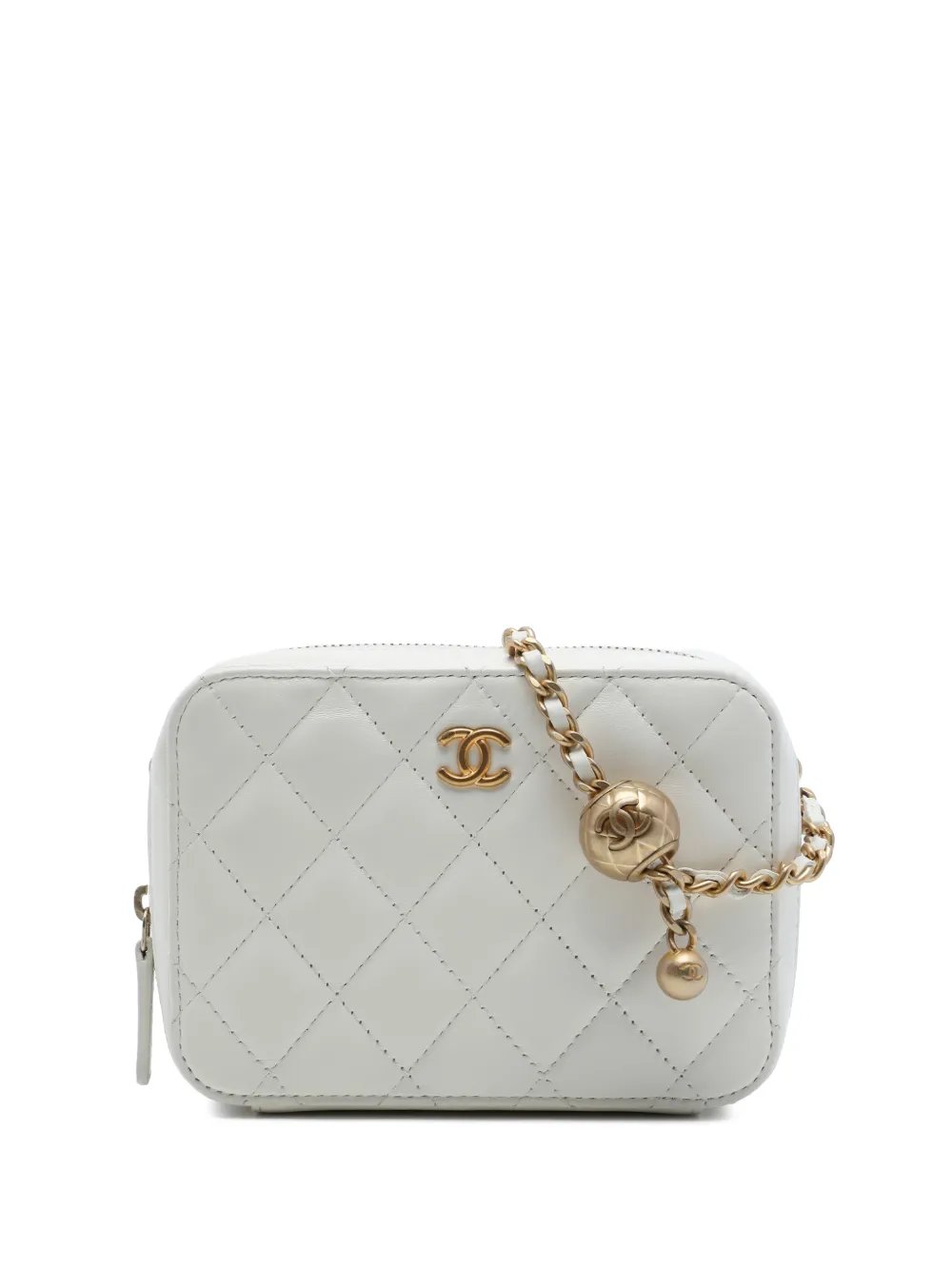 2021 CC Quilted Lambskin Pearl Crush Camera Bag crossbody bag