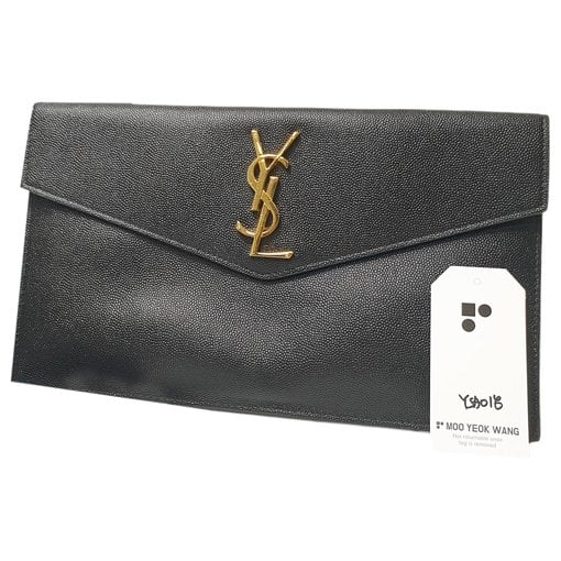 Leather clutch bag