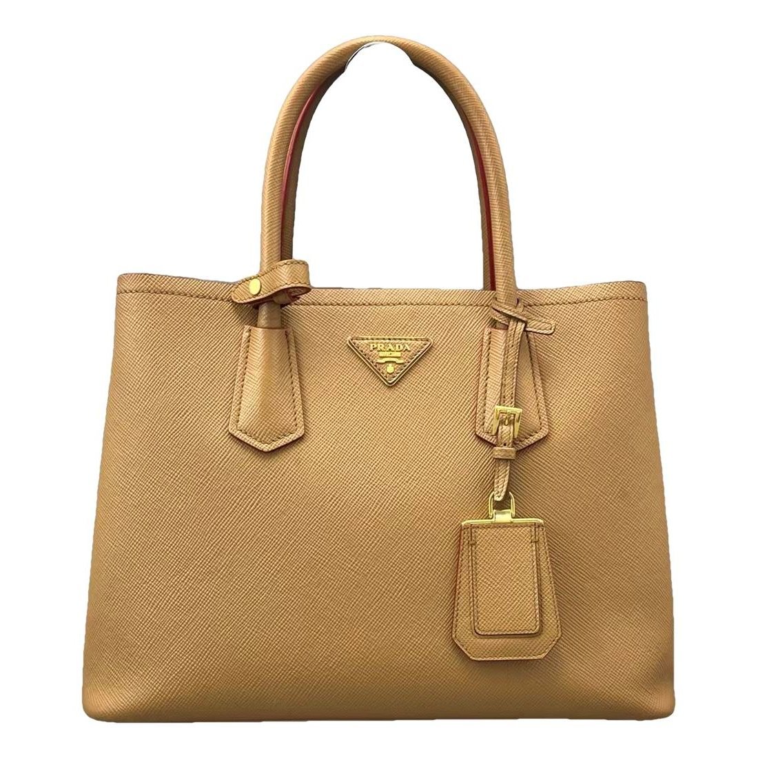 Double leather handbag