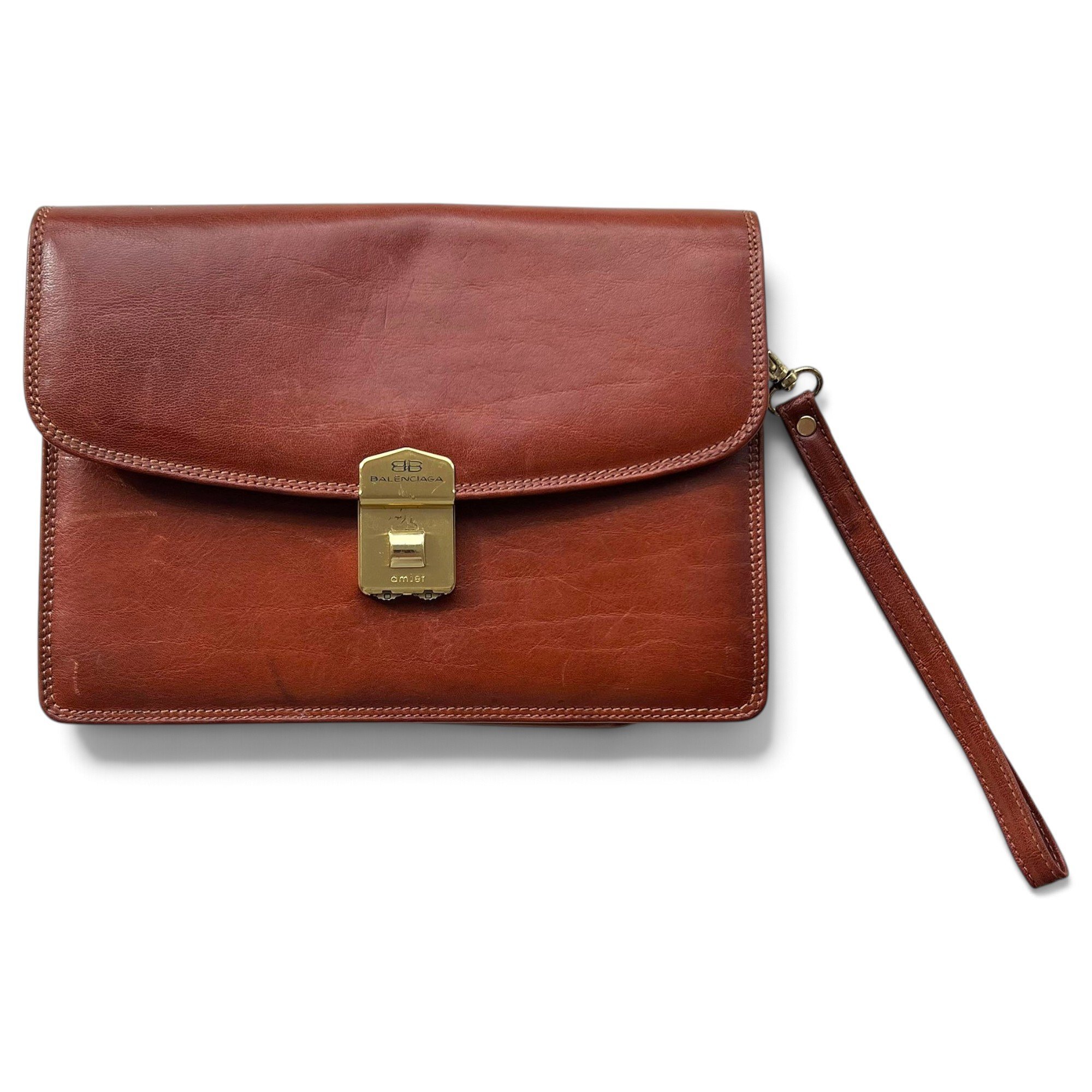 Leather clutch bag