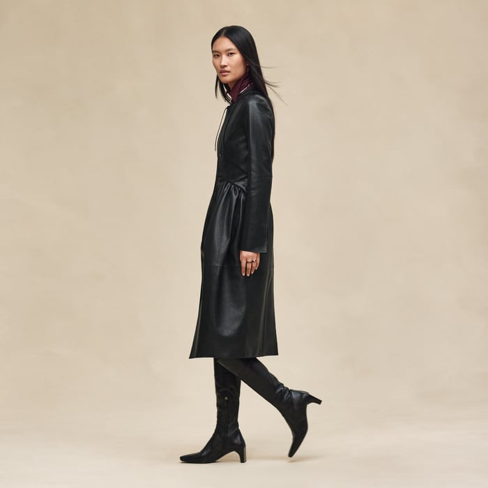 Noir Long Leather Coat