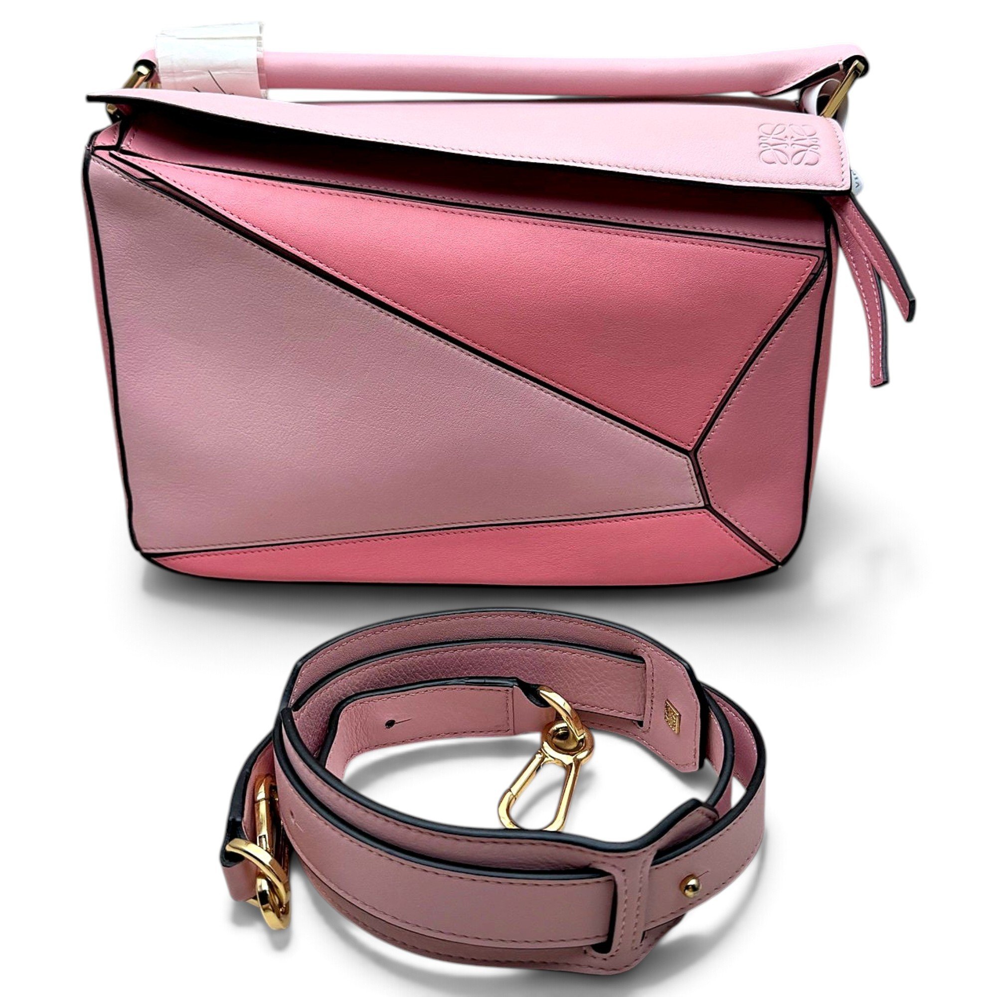 Puzzle leather handbag