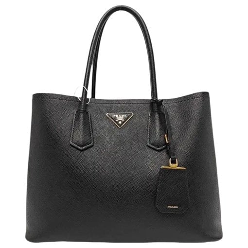 Double leather handbag
