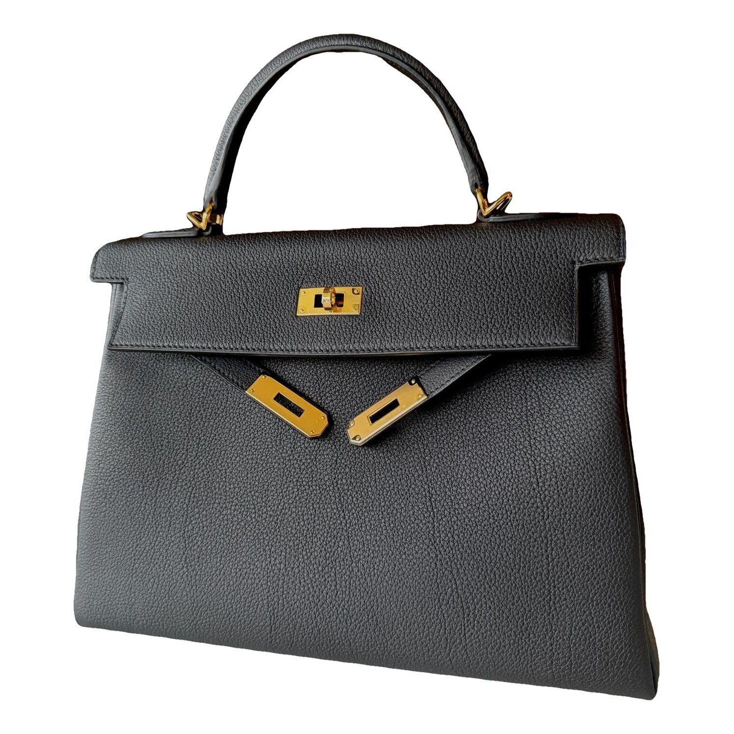 Hermes Kelly 32 Handbag Black Togo Leather 2025