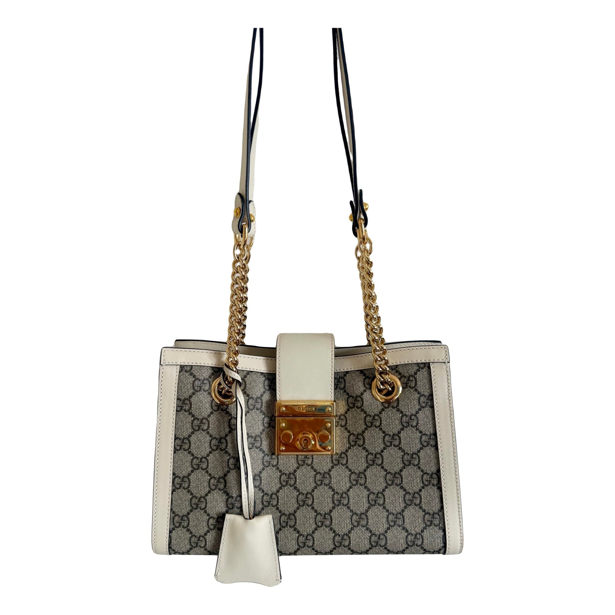 Padlock leather handbag