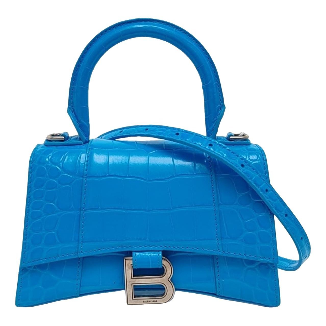 Hourglass leather handbag