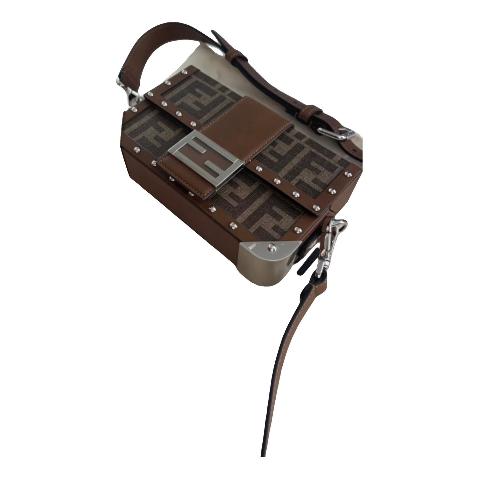 Baguette leather clutch bag