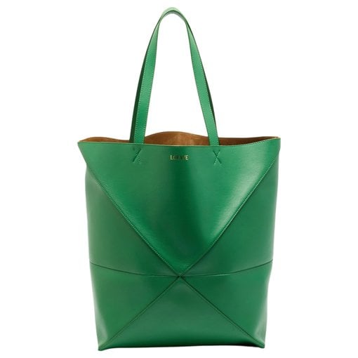Puzzle leather tote