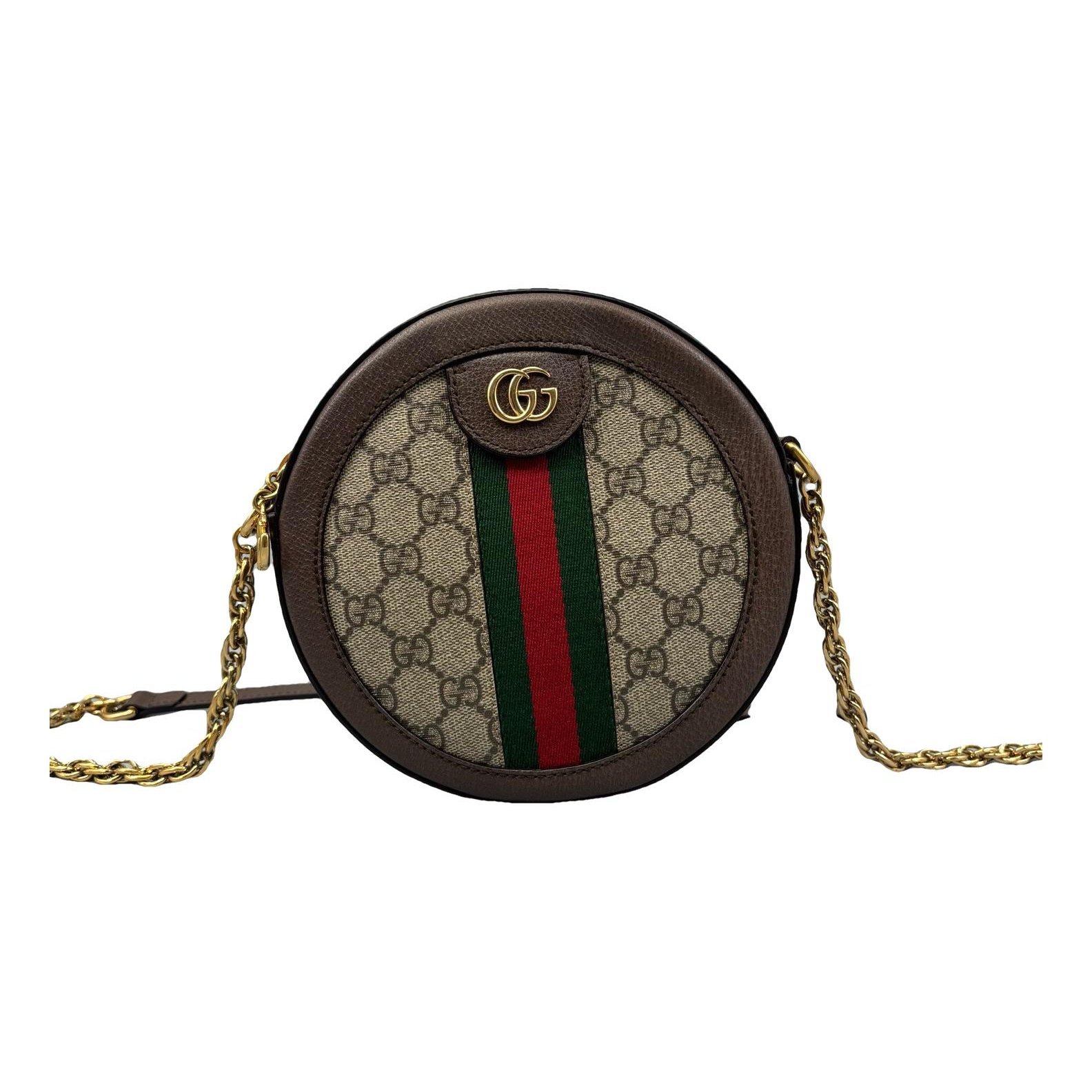 Ophidia Round leather handbag