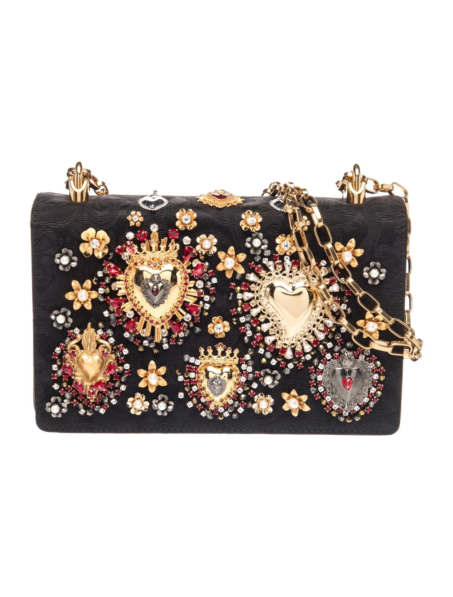 Dolce and Gabbana Black Brocade Small