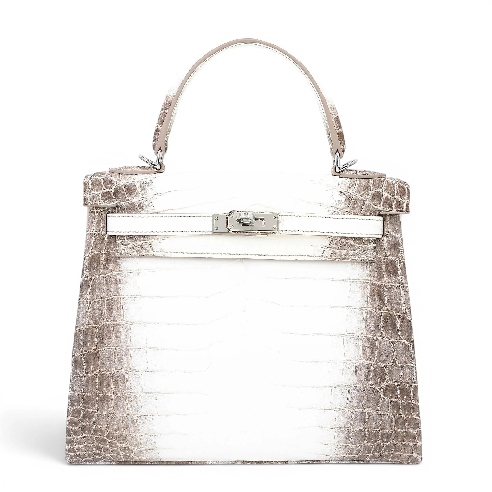 Unused ( Rank NS ) HERMÈS Limited Edition Kelly 25 Himalaya Matte Niloticus Crocodile Palladium hardware W (2024)