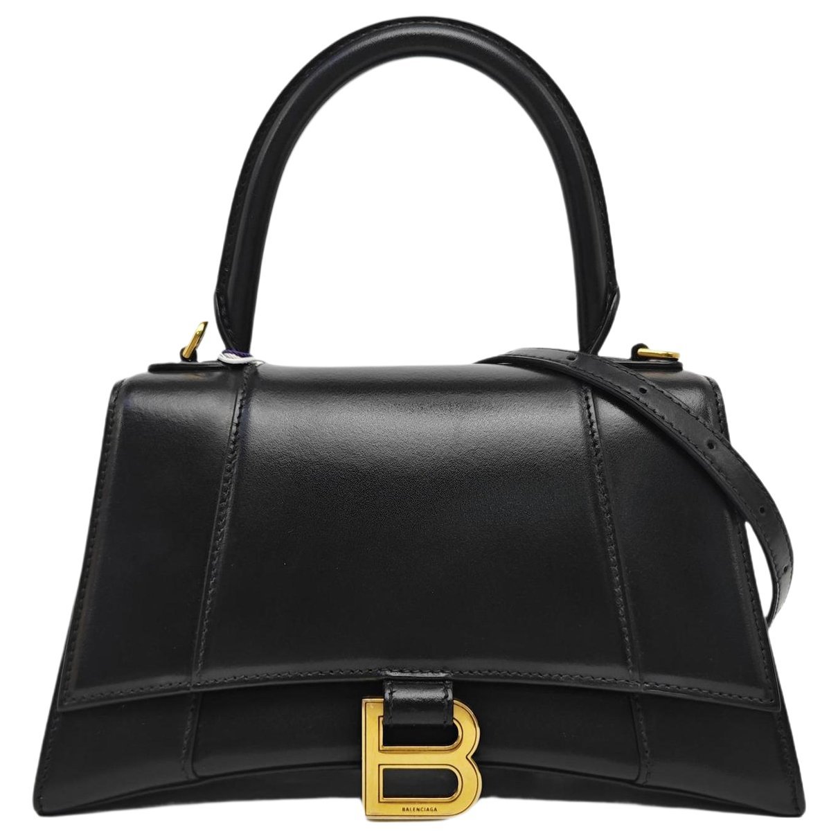 Hourglass leather handbag