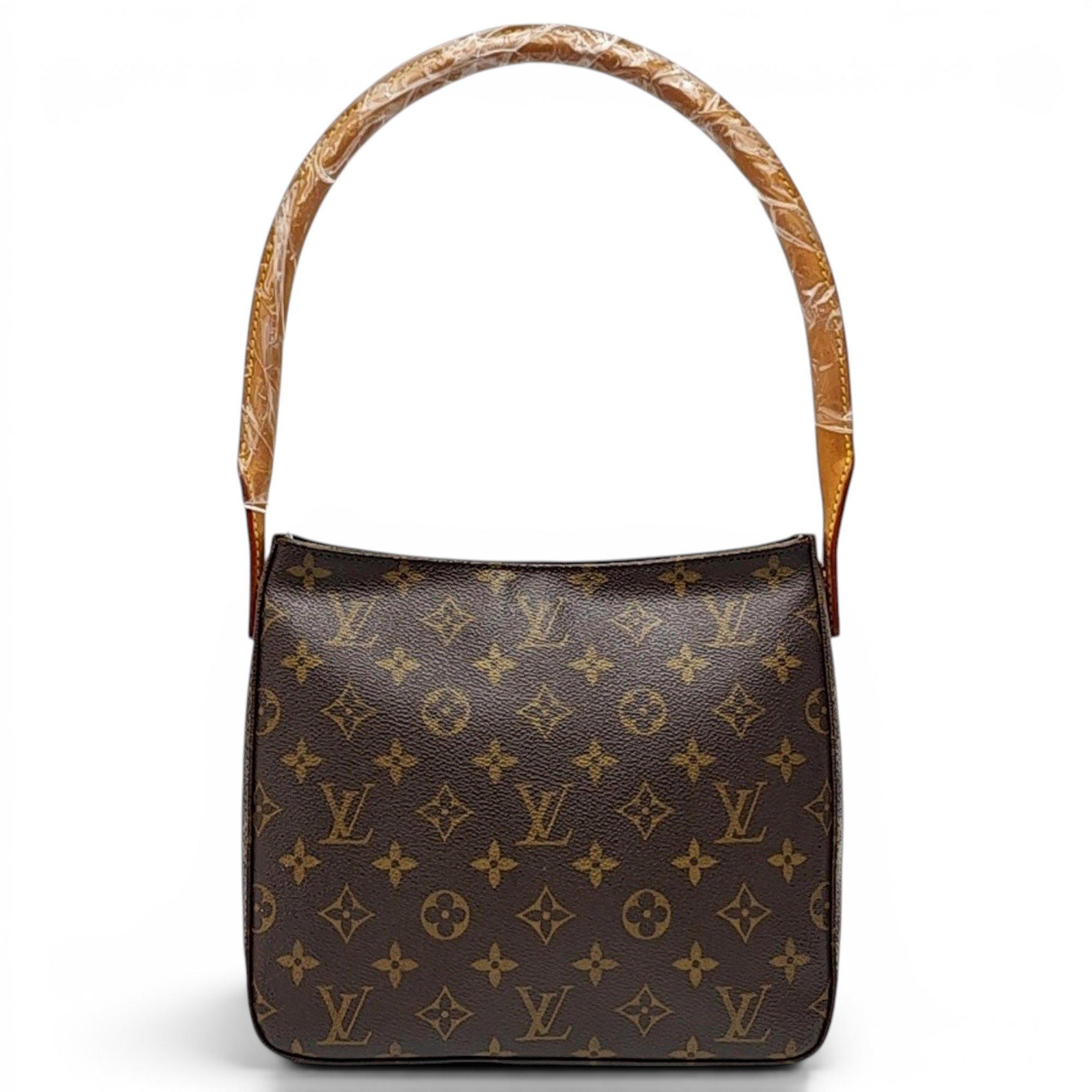 Looping leather handbag