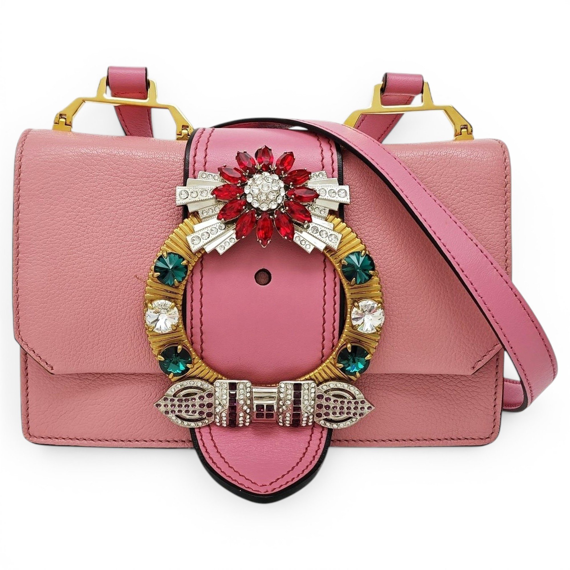 Miu Lady leather handbag