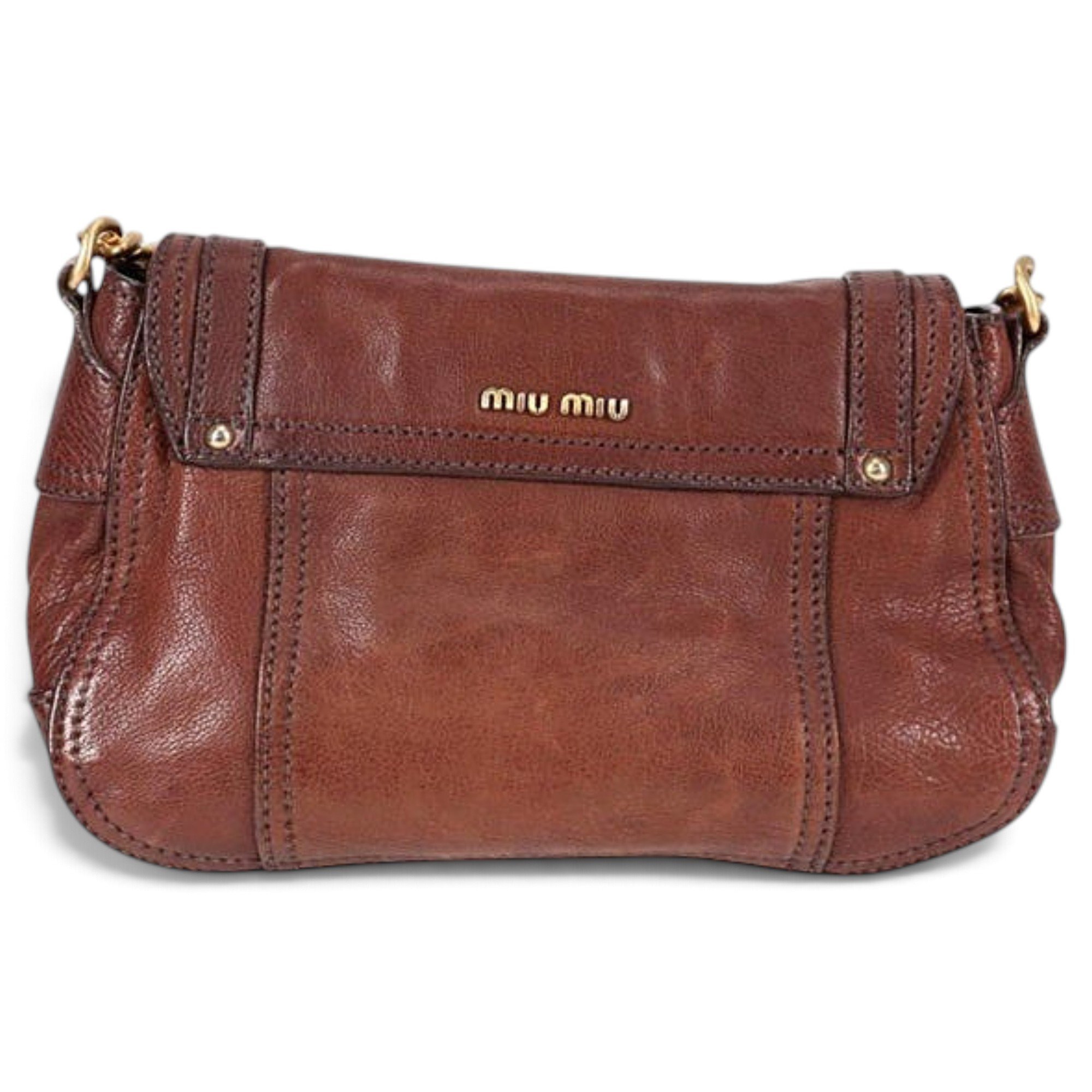 Miu Logo leather handbag